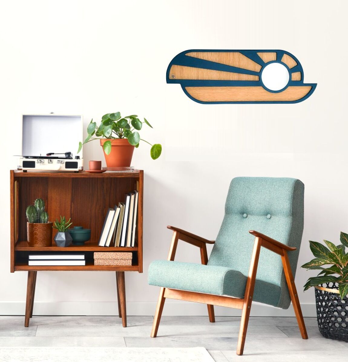 DikromA - Miroir Blue Sunset en bois - S