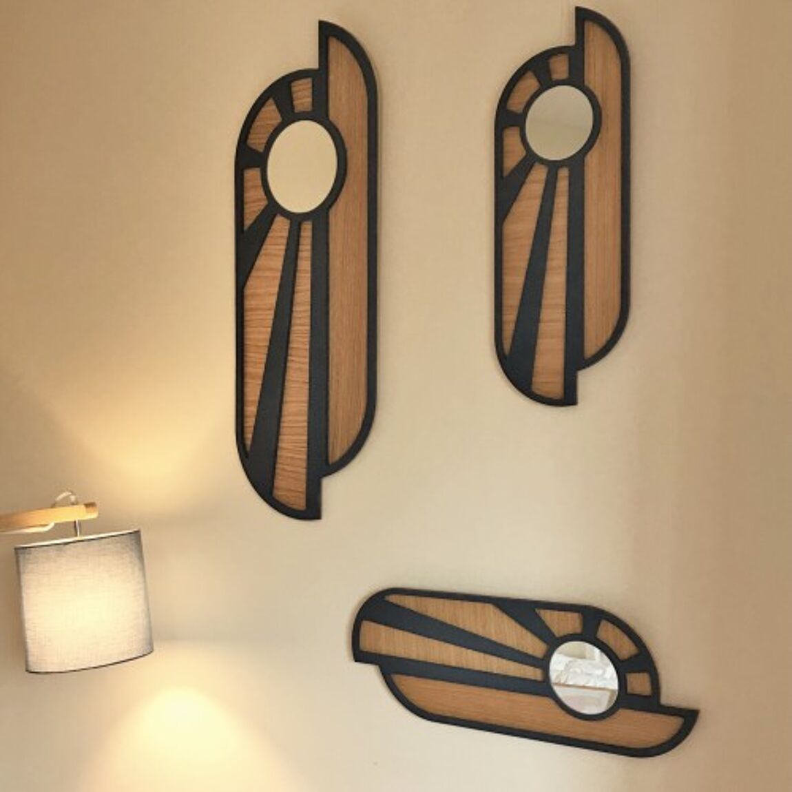 DikromA - Miroir Blue Sunset en bois - S