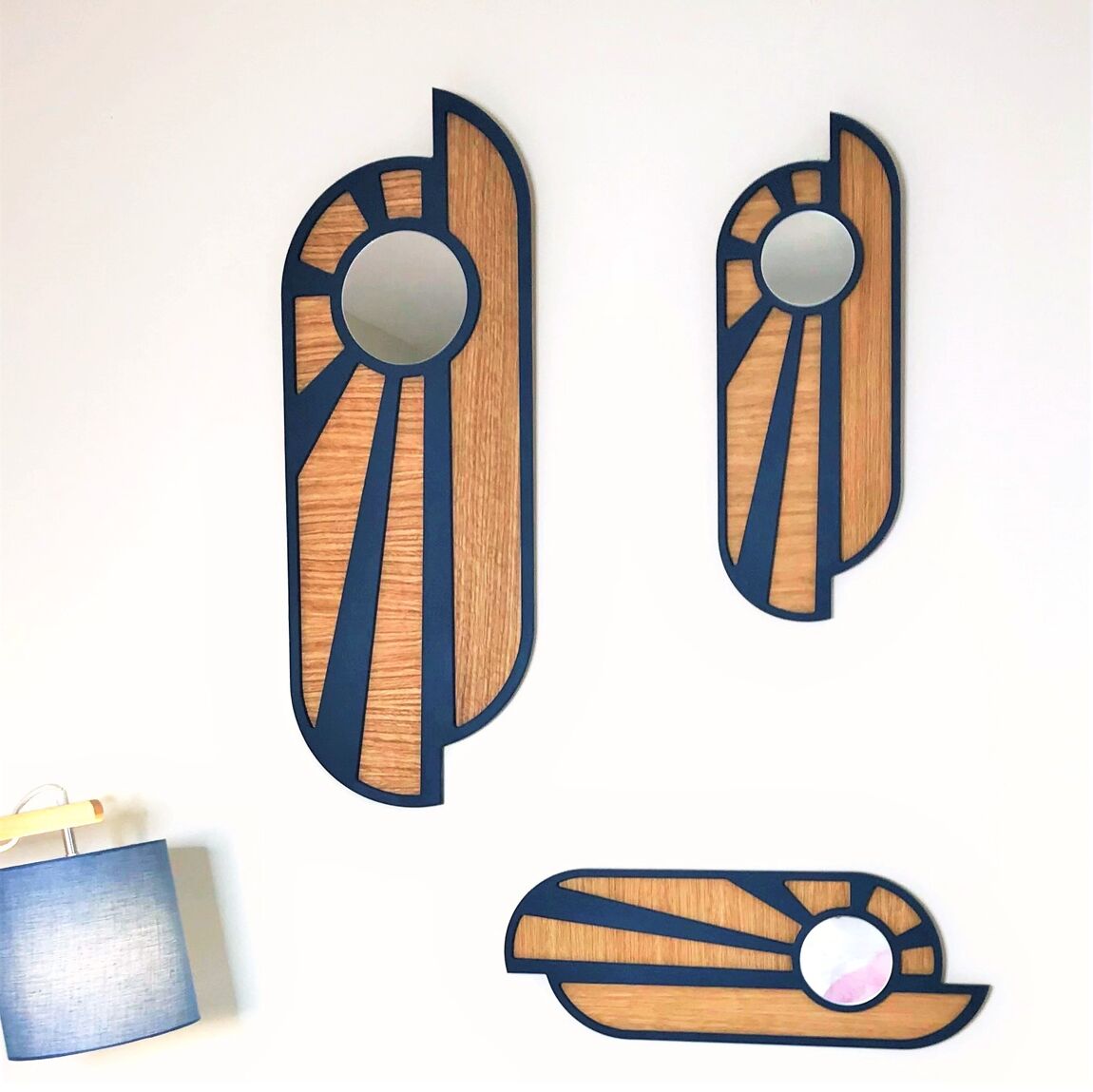 DikromA - Miroir Blue Sunset en bois - S